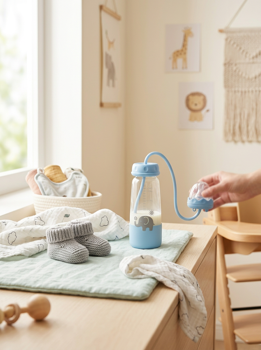 The OrbitBaby Hands-Free Feeding Bottle