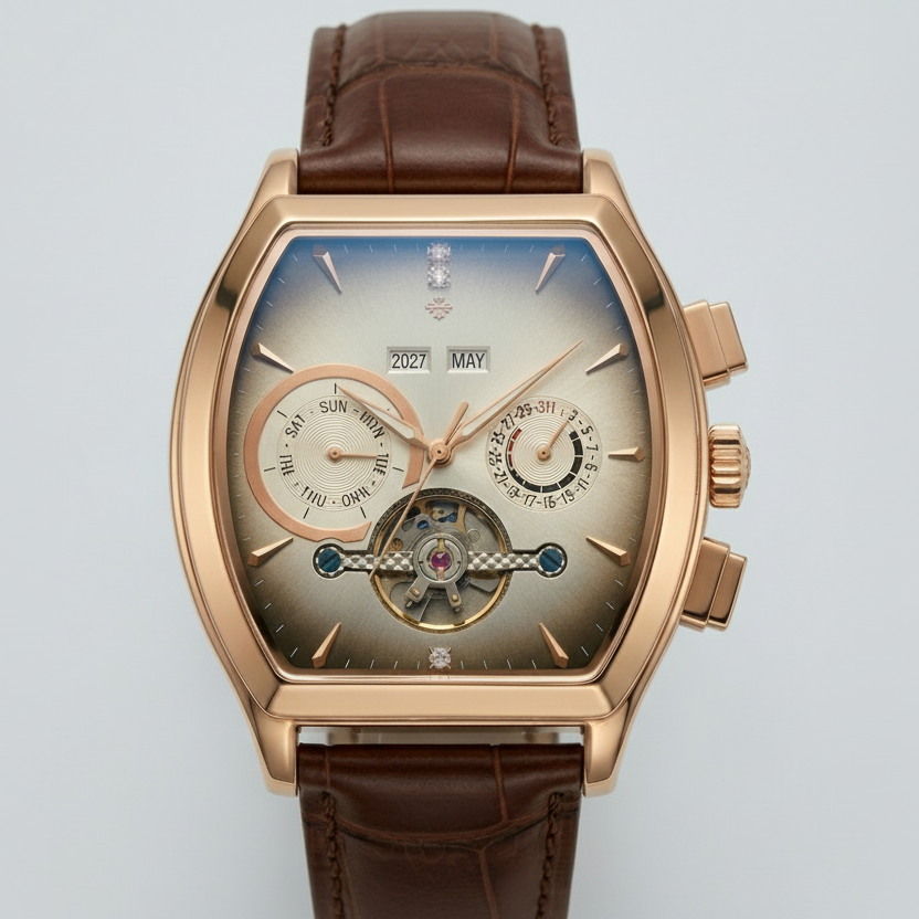 PAT-EK PHILIP-PE Brown Leather Men's Analog Watch