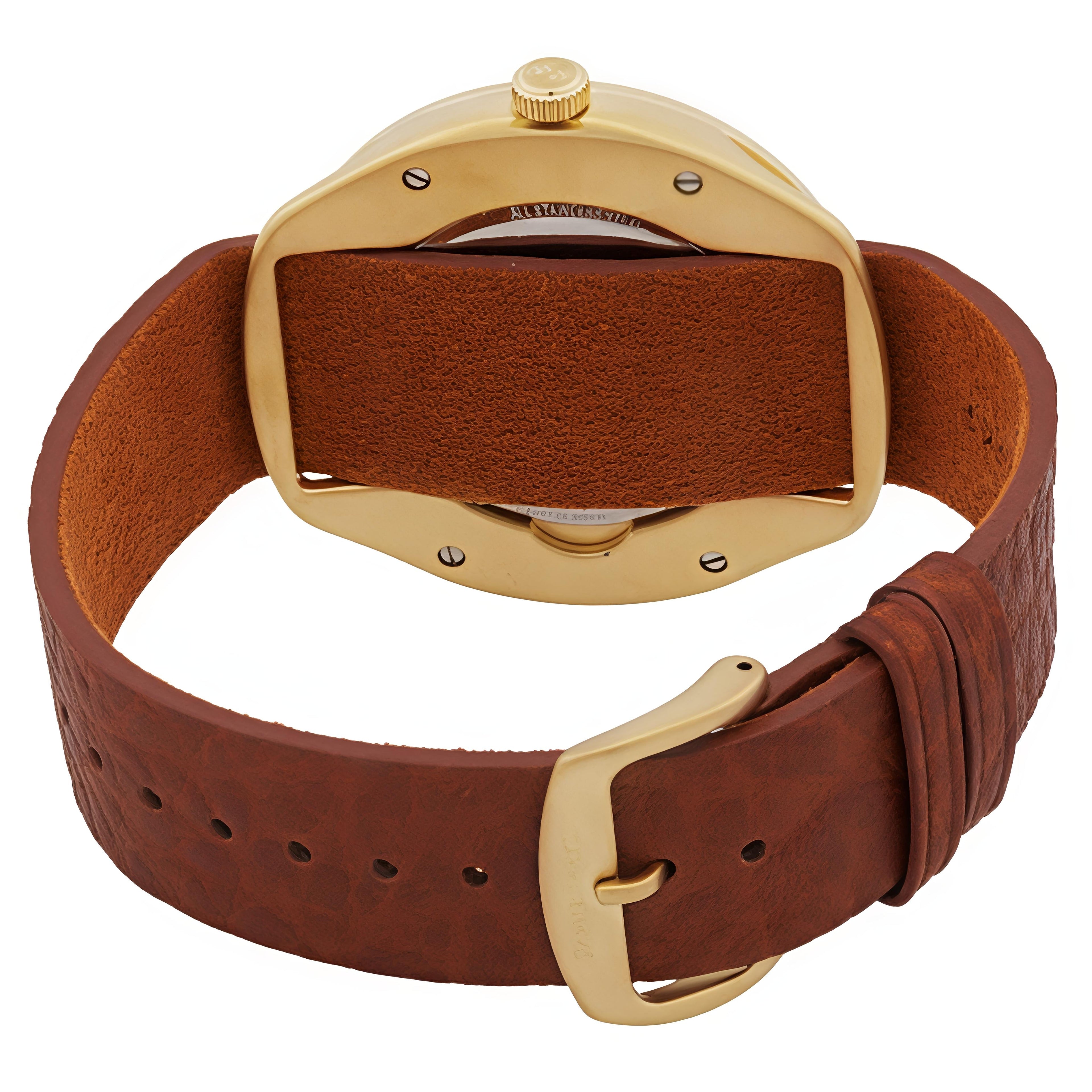 Mas-ter Wor-ks Geniune Leather strap watch