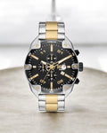 Dies-el Spiked Analog Black Dial Men's Stainless Steel Watch