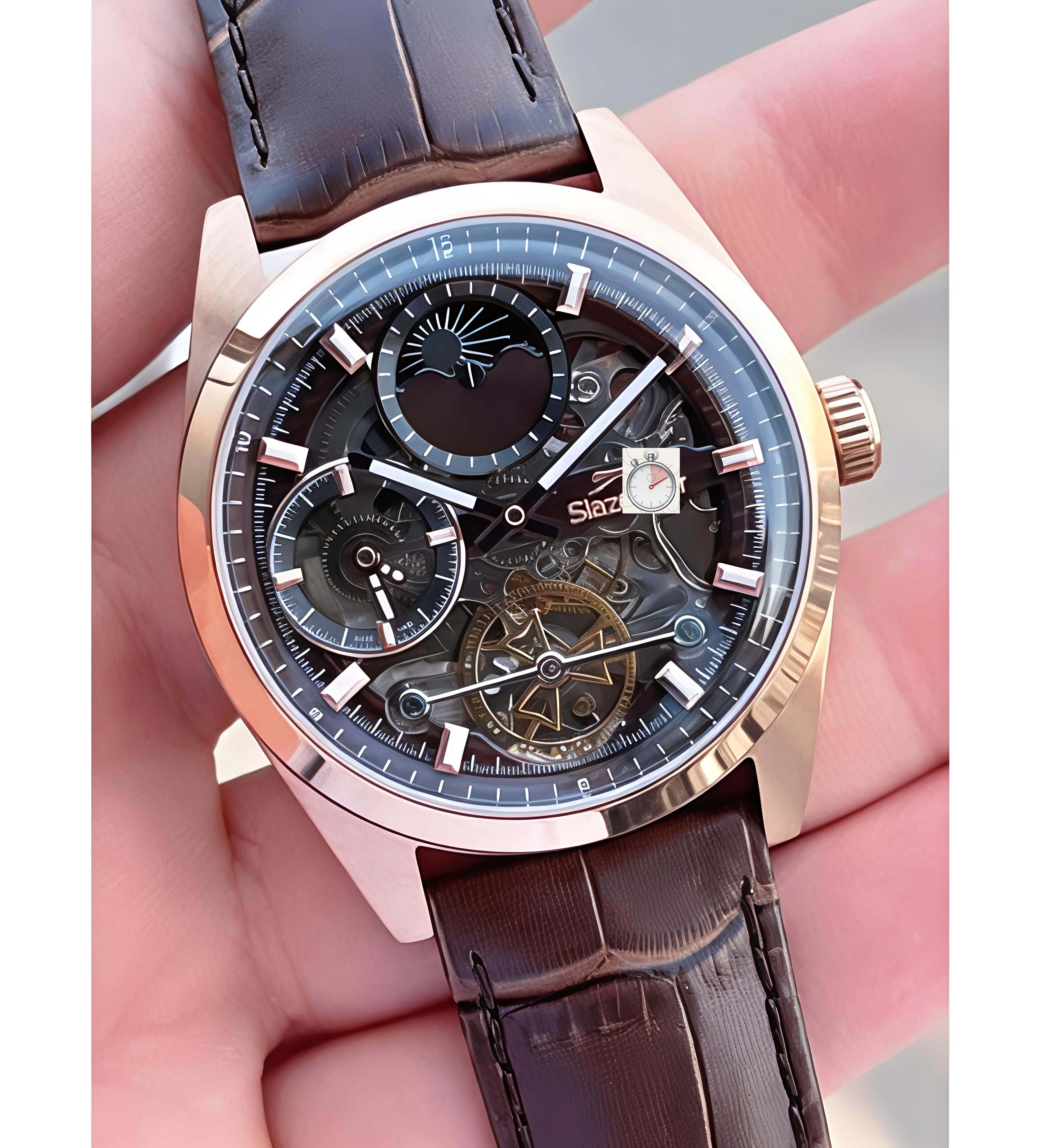 Sla-zen-ger Rose Gold Skeleton Edition Watch