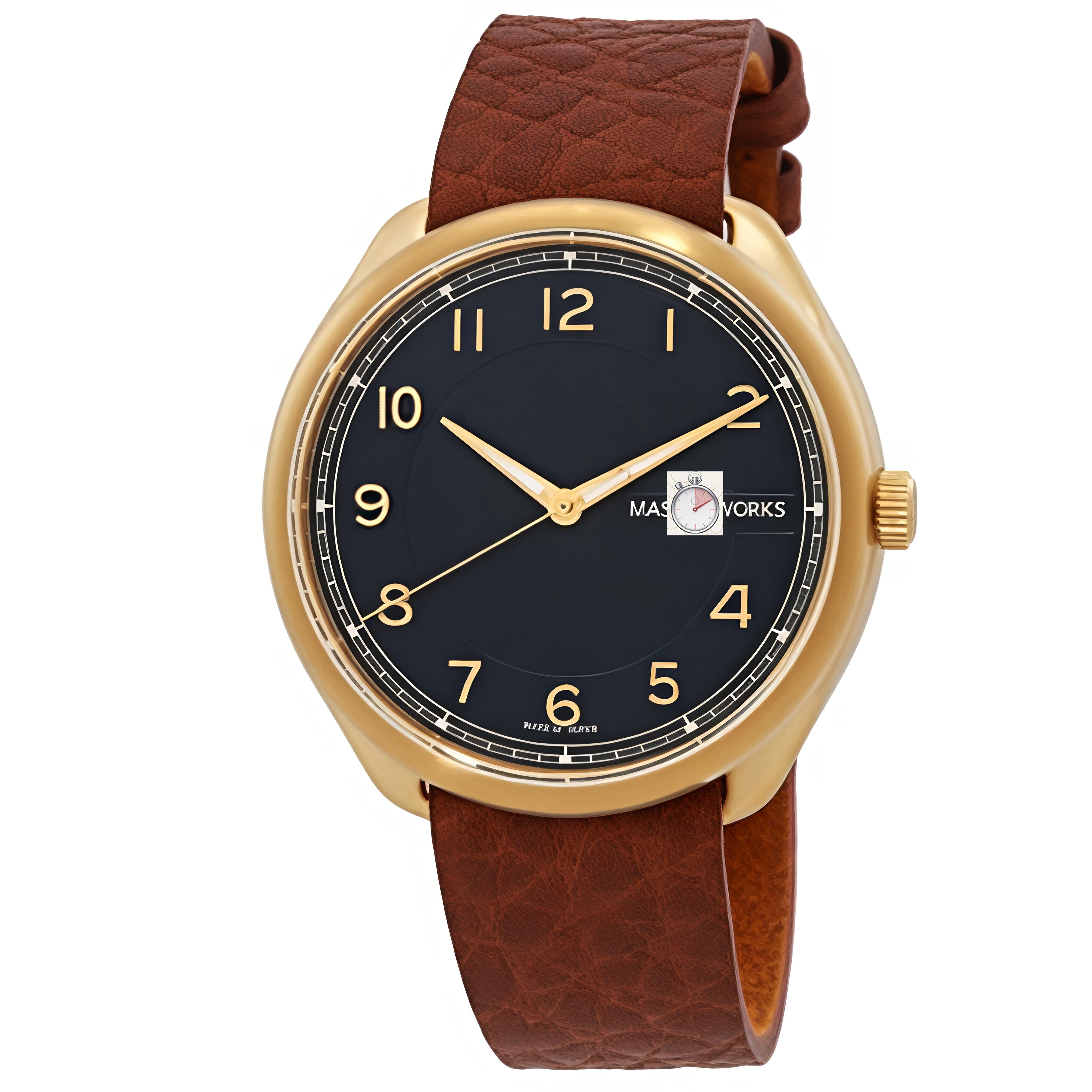 Mas-ter Wor-ks Geniune Leather strap watch